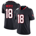 Houston #18 Mertz Player Football V Neck Short Sleeve Navy Jersey Graham For Men Youth Women Gift