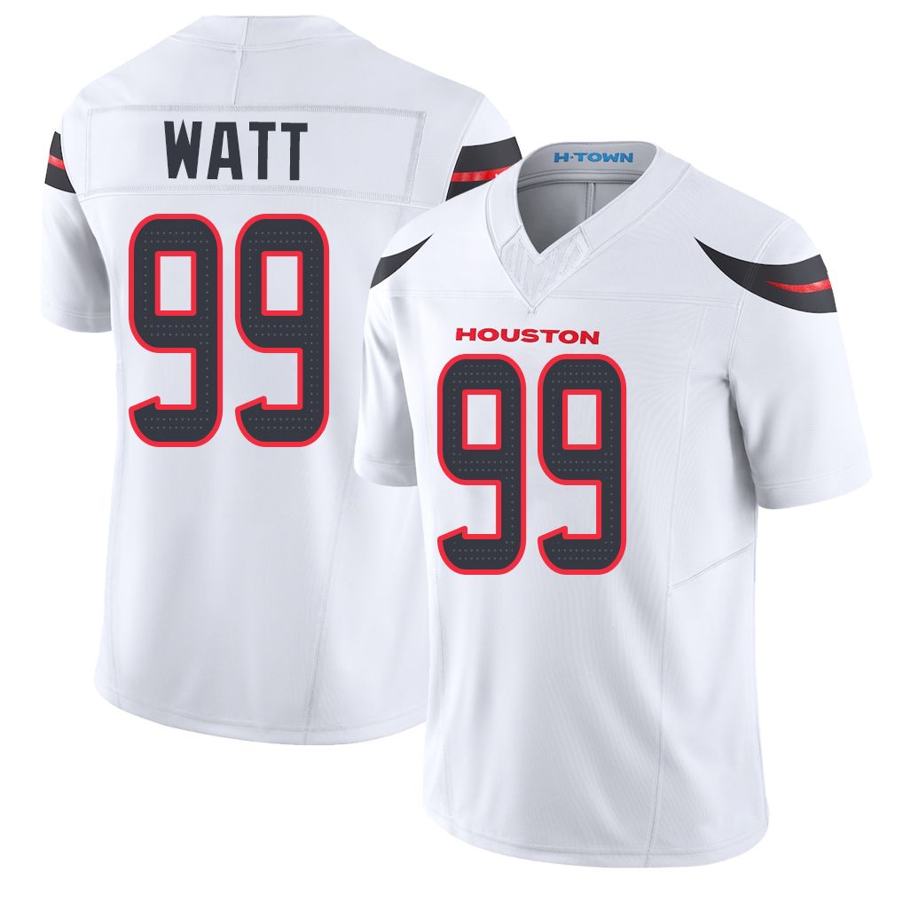 Houston #99 Watt Player Football V Neck Short Sleeve White Jersey J.J. For Men Youth Women Gift