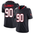 Houston #90 Clowney Player Football V Neck Short Sleeve Navy Jersey Jadeveon For Men Youth Women Gift