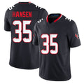 Houston #35 Hansen Player Football V Neck Short Sleeve Navy Jersey Jake For Men Youth Women Gift