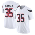 Houston #35 Hansen Player Football V Neck Short Sleeve White Jersey Jake For Men Youth Women Gift