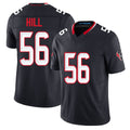 Houston #56 Hill Player Football V Neck Short Sleeve Navy Jersey Jamal For Men Youth Women Gift