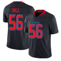 Houston #56 Hill Player Football V Neck Short Sleeve Jersey Navy Jamal For Men Youth Women Gift