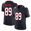 Houston #89 Wayne Player Football V Neck Short Sleeve Navy Jersey Jared For Men Youth Women Gift