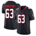 Houston #63 Kingston Player Football V Neck Short Sleeve Navy Jersey Jarrett For Men Youth Women Gift