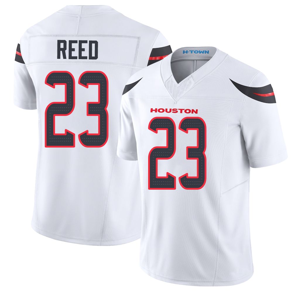 Houston #23 Reed Player Football V Neck Short Sleeve White Jersey Jaylen For Men Youth Women Gift
