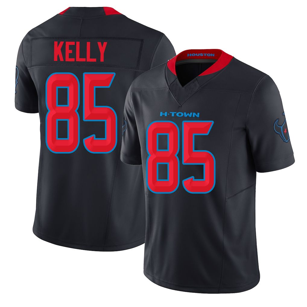 Houston #85 Kelly Player Football V Neck Short Sleeve Jersey Navy Josh For Men Youth Women Gift