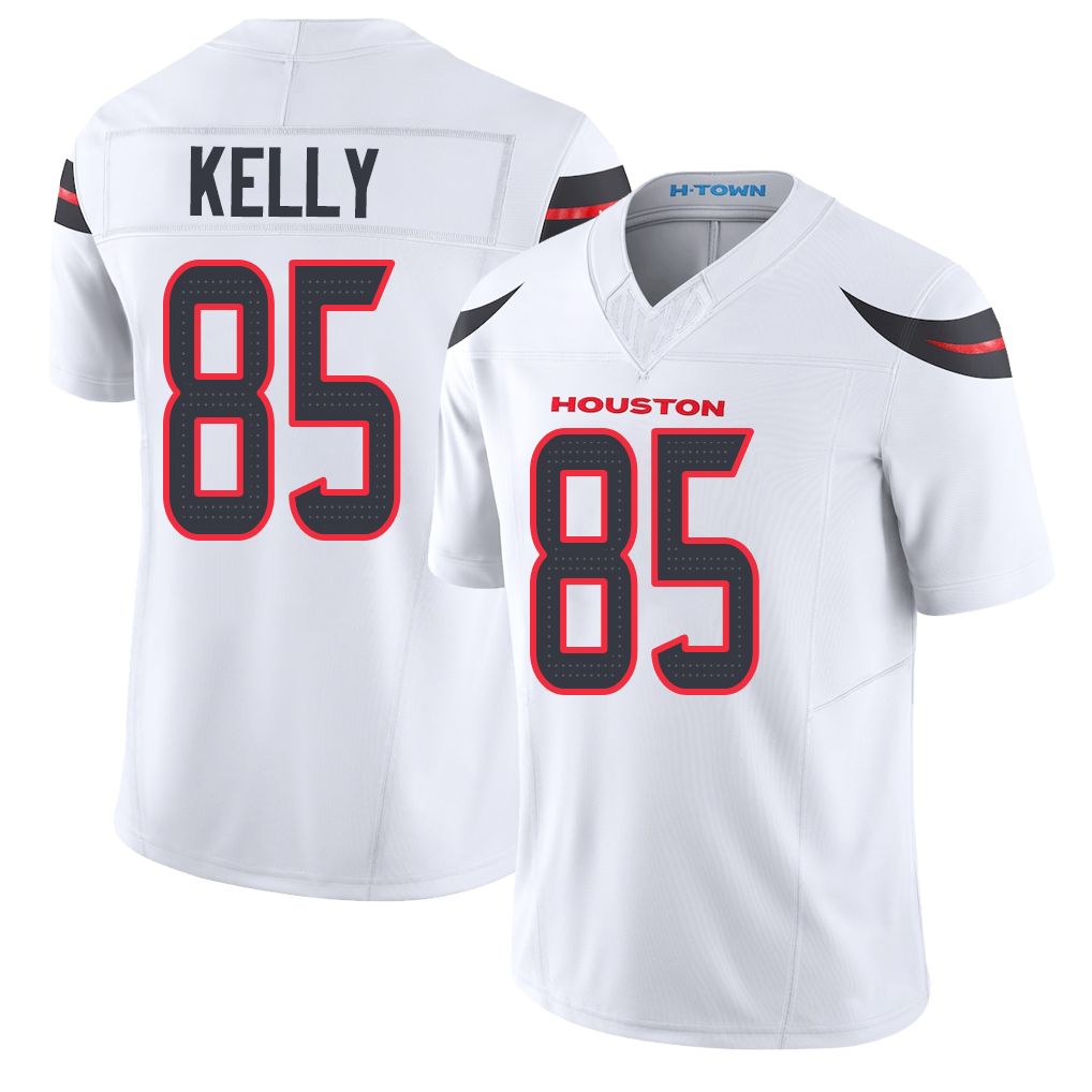 Houston #85 Kelly Player Football V Neck Short Sleeve White Jersey Josh For Men Youth Women Gift