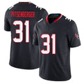 Houston #31 Pitsenberger Player Football V Neck Short Sleeve Navy Jersey Joshua For Men Youth Women Gift