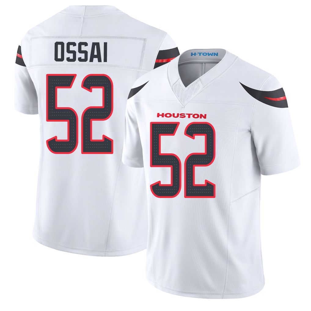 Houston #52 Ossai Player Football V Neck Short Sleeve White Jersey K.C. For Men Youth Women Gift