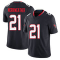 Houston #21 Merriweather Player Football V Neck Short Sleeve Navy Jersey Kaevon For Men Youth Women Gift