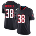 Houston #38 Kroeger Player Football V Neck Short Sleeve Navy Jersey Kai For Men Youth Women Gift