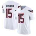 Houston #15 Fairbairn Player Football V Neck Short Sleeve White Jersey Ka'imi For Men Youth Women Gift