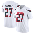 Houston #27 Ramsey Player Football V Neck Short Sleeve White Jersey Kamari For Men Youth Women Gift