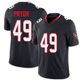 Houston #49 Pryor Player Football V Neck Short Sleeve Navy Jersey Layne For Men Youth Women Gift