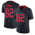 Houston #82 Bond Player Football V Neck Short Sleeve Jersey Navy Lewis For Men Youth Women Gift