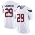 Houston #29 Stewart Player Football V Neck Short Sleeve White Jersey M.J. For Men Youth Women Gift