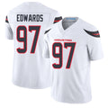 Houston #97 Edwards Player Football V Neck Short Sleeve White Jersey Mario For Men Youth Women Gift