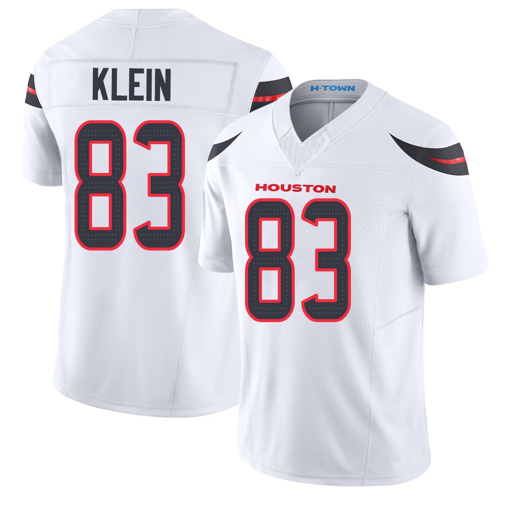 Houston #83 Klein Player Football V Neck Short Sleeve White Jersey Marlin For Men Youth Women Gift
