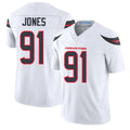 Houston #91 Jones Player Football V Neck Short Sleeve White Jersey Naquan For Men Youth Women Gift