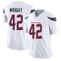 Houston #42 Wright Player Football V Neck Short Sleeve White Jersey Owen For Men Youth Women Gift