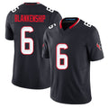 Houston #6 Blankenship Player Football V Neck Short Sleeve Navy Jersey Reed For Men Youth Women Gift