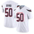 Houston #50 Byrd Player Football V Neck Short Sleeve White Jersey Solomon For Men Youth Women Gift