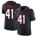 Houston #41 Hall Player Football V Neck Short Sleeve Navy Jersey Stephen For Men Youth Women Gift