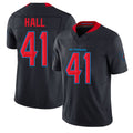 Houston #41 Hall Player Football V Neck Short Sleeve Jersey Navy Stephen For Men Youth Women Gift