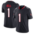 Houston #1 Dell Player Football V Neck Short Sleeve Navy Jersey Tank For Men Youth Women Gift