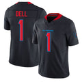 Houston #1 Dell Player Football V Neck Short Sleeve Jersey Navy Tank For Men Youth Women Gift