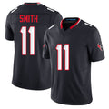 Houston #11 Smith Player Football V Neck Short Sleeve Navy Jersey Tremon For Men Youth Women Gift