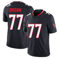 Houston #77 Brown Player Football V Neck Short Sleeve Navy Jersey Trent For Men Youth Women Gift