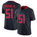 Houston #51 Anderson Jr. Player Football V Neck Short Sleeve Jersey Navy Will For Men Youth Women Gift