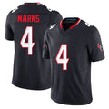 Houston #4 Marks Player Football V Neck Short Sleeve Navy Jersey Woody For Men Youth Women Gift