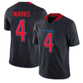 Houston #4 Marks Player Football V Neck Short Sleeve Jersey Navy Woody For Men Youth Women Gift