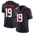 Houston #19 Hutchinson Player Football V Neck Short Sleeve Navy Jersey Xavier For Men Youth Women Gift
