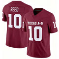 Texas A&M #10 Reed Player College Football V Neck Short Sleeve Maroon Jersey Marcel For Men Youth Women