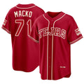 Texas #71 Macko Player Baseball Short Sleeve Red Jersey Adam For Men Women Youth Gift