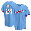 Texas #24 Nimmo Player Baseball Short Sleeve light blue Jersey Brandon For Men Women Youth Gift