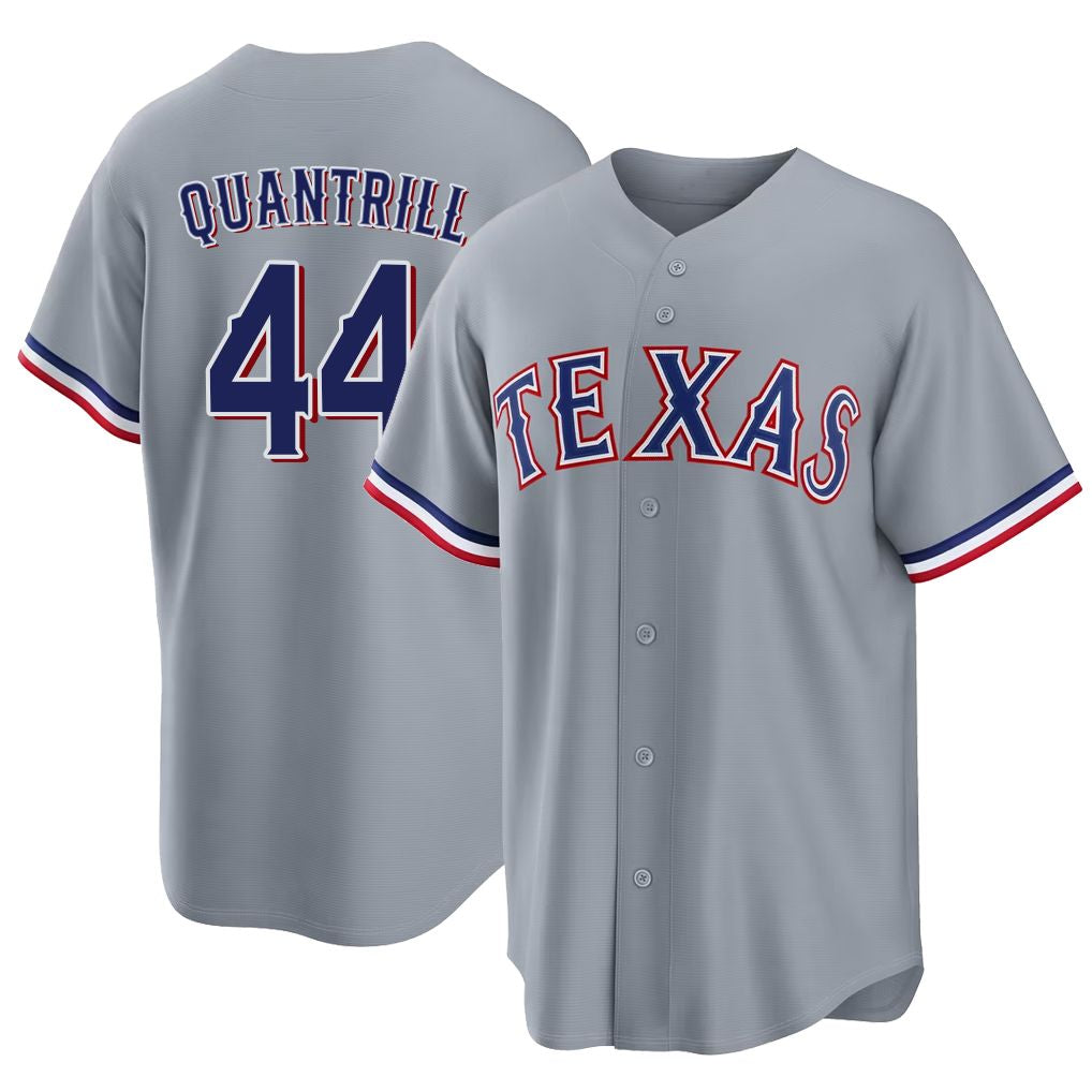 Texas #44 Quantrill Player Baseball Short Sleeve gray Jersey Cal For Men Women Youth Gift