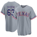 Texas #63 Silseth Player Baseball Short Sleeve gray Jersey Chase For Men Women Youth Gift