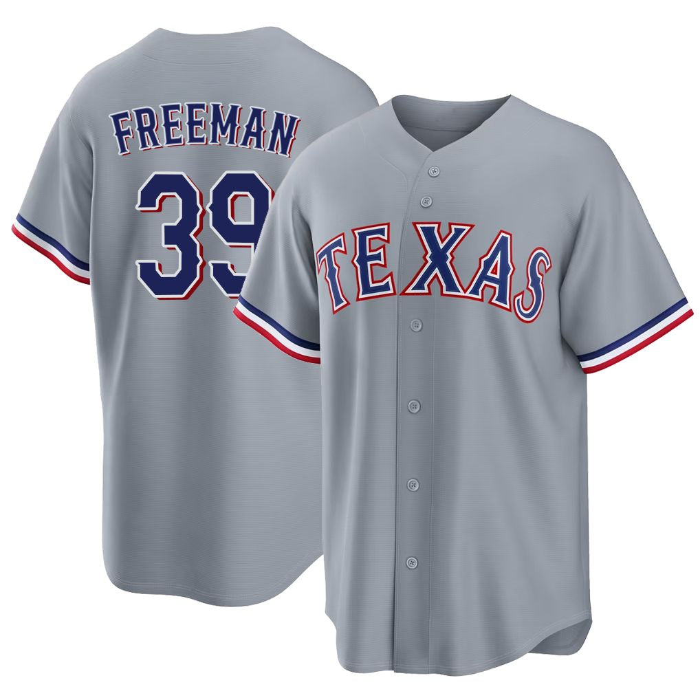 Texas #39 Freeman Player Baseball Short Sleeve gray Jersey Cody For Men Women Youth Gift