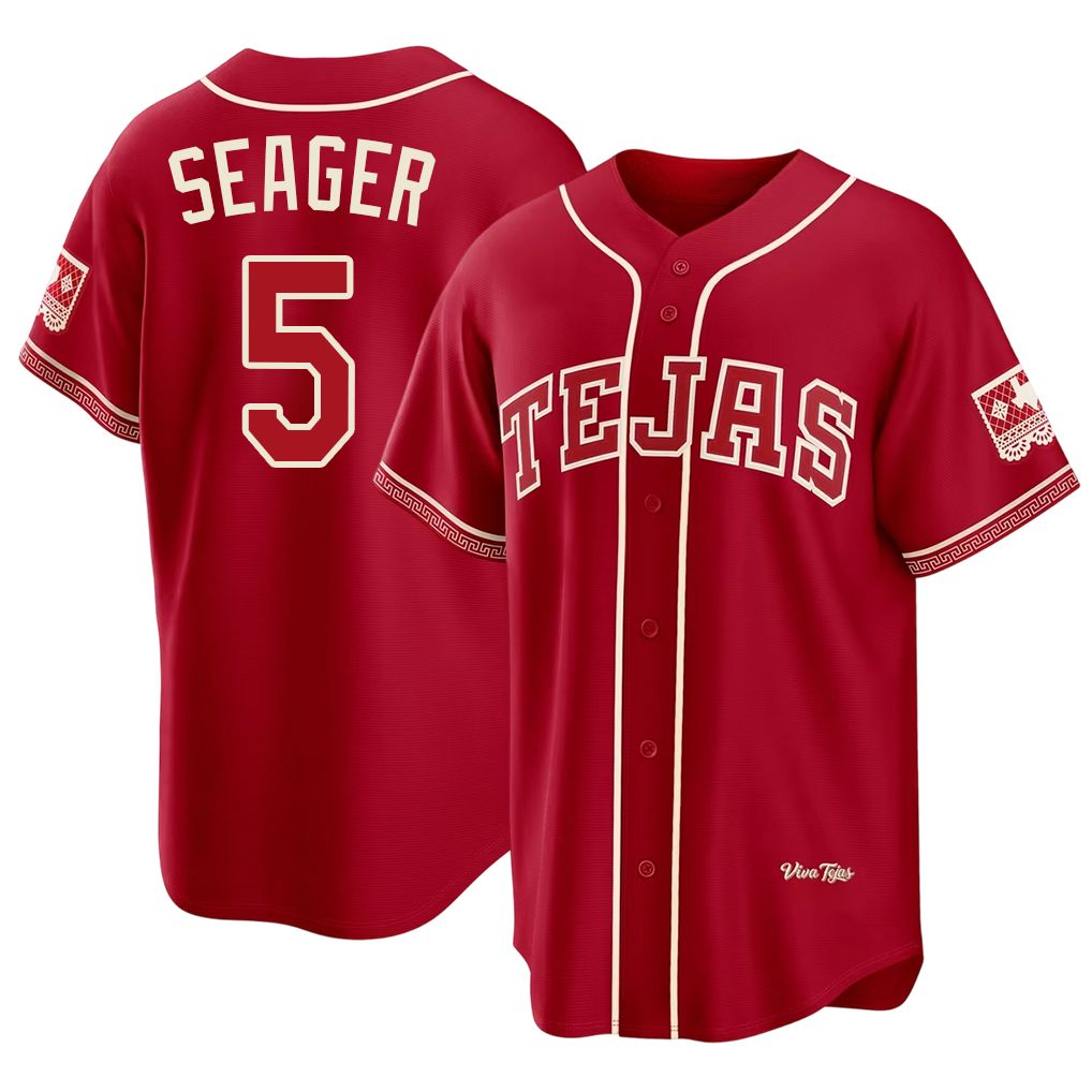 Texas #5 Seager Player Baseball Short Sleeve Red Jersey Corey For Men Women Youth Gift