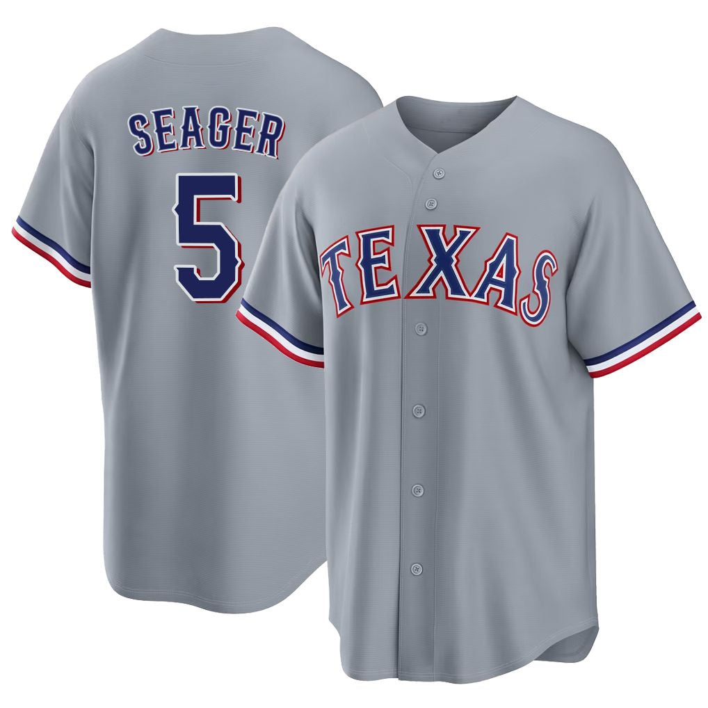 Texas #5 Seager Player Baseball Short Sleeve gray Jersey Corey For Men Women Youth Gift