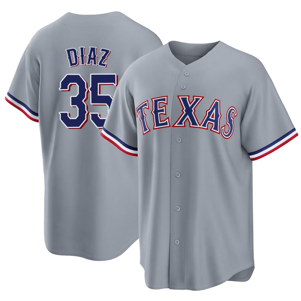 Texas #35 DIaz Player Baseball Short Sleeve gray Jersey Elias For Men Women Youth Gift