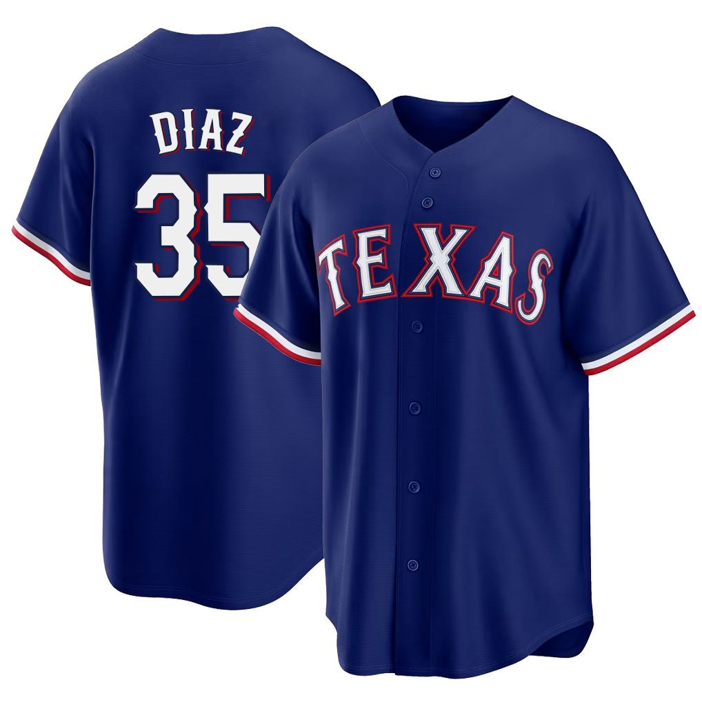 Texas #35 DIaz Player Baseball Short Sleeve royal Jersey Elias For Men Women Youth Gift