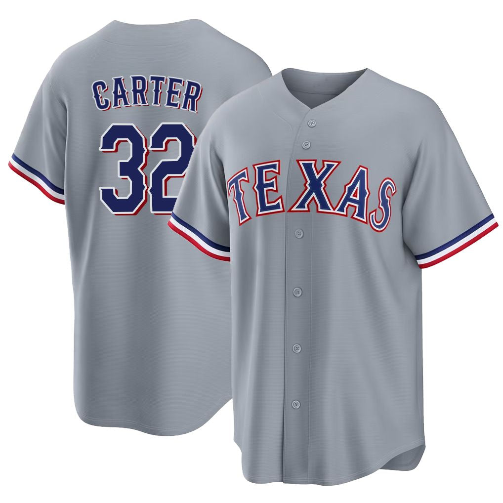 Texas #32 Carter Player Baseball Short Sleeve gray Jersey Evan For Men Women Youth Gift
