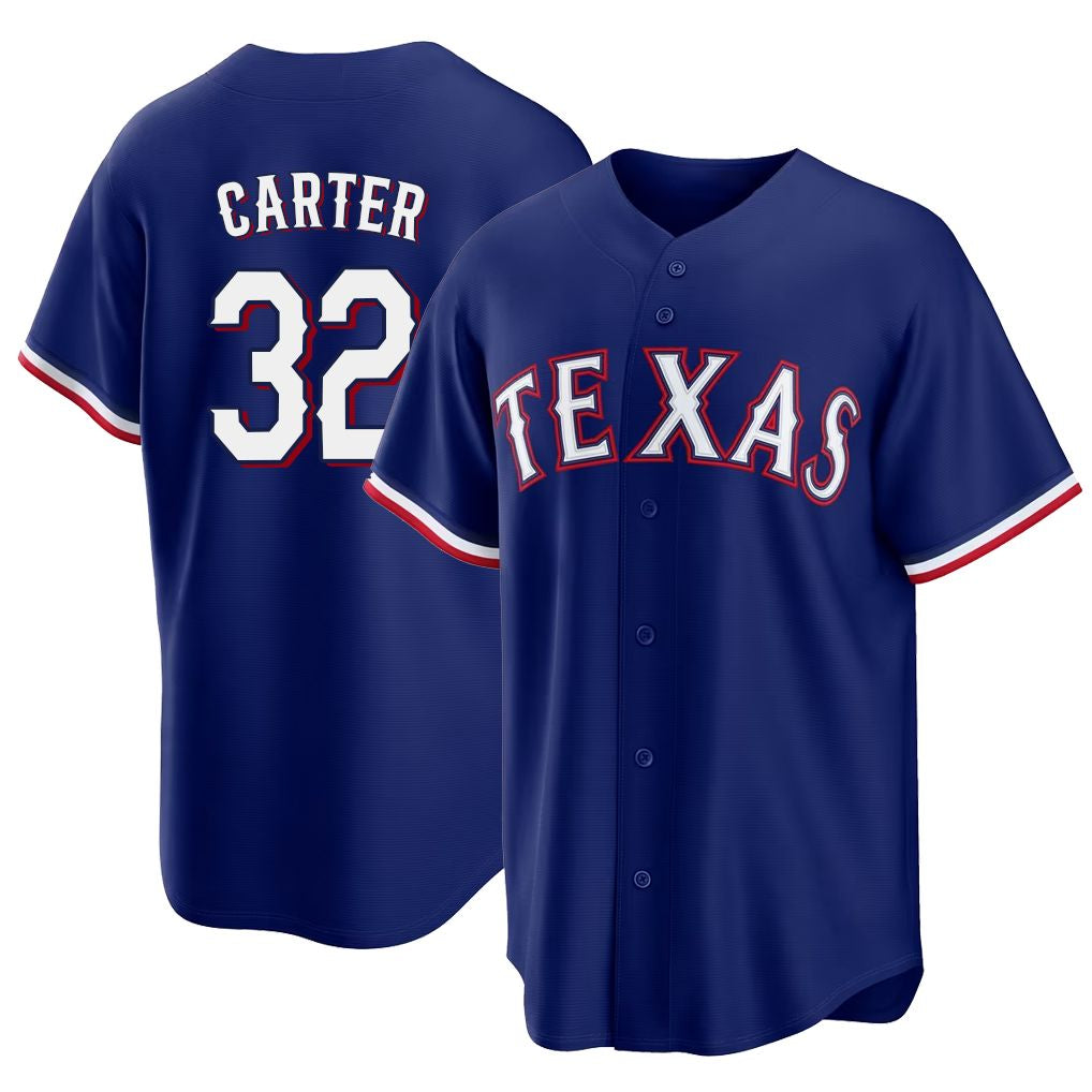 Texas #32 Carter Player Baseball Short Sleeve royal Jersey Evan For Men Women Youth Gift