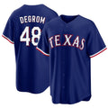 Texas #48 deGrom Player Baseball Short Sleeve royal Jersey Jacob For Men Women Youth Gift